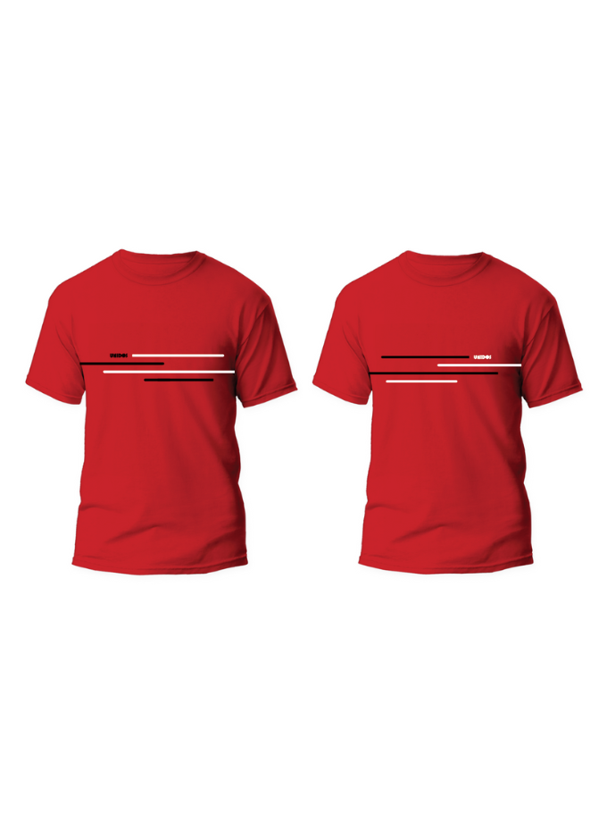 Striped Team Combo | 2 Red Shirts